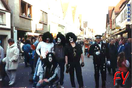 Myself as Ace and a few friends dressed as KISS in Germany back in 1989.