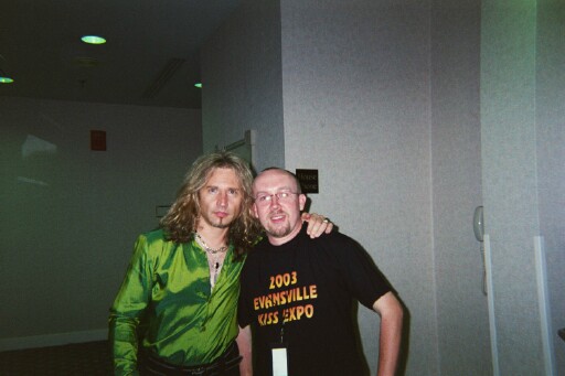 Eric Singer and me at the Evansville KISS on June 7, 2003.